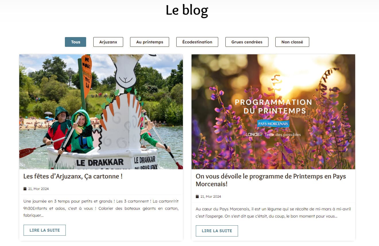 Site internet Office de Tourisme du Pays Morcenais